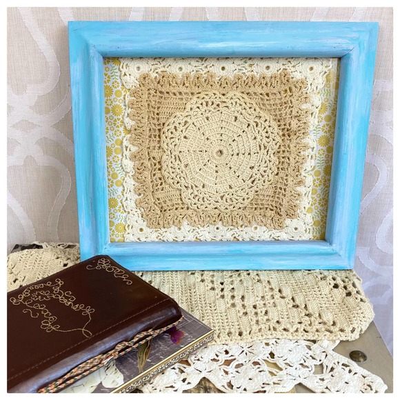 Farmhouse Framed Doily Art Decor - Picture 9 of 12